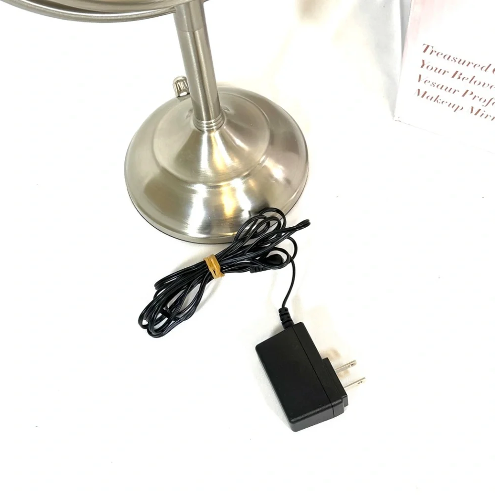 VESAUR Lighted Vanity Mirror with LED Ring, Nickel Finish, Magnifying Makeup Mir